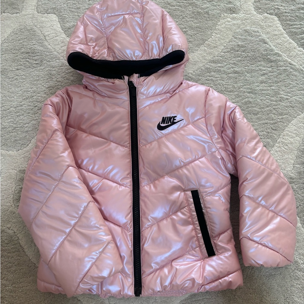 Nike Kids Light Pink Hooded Puffer Jacket